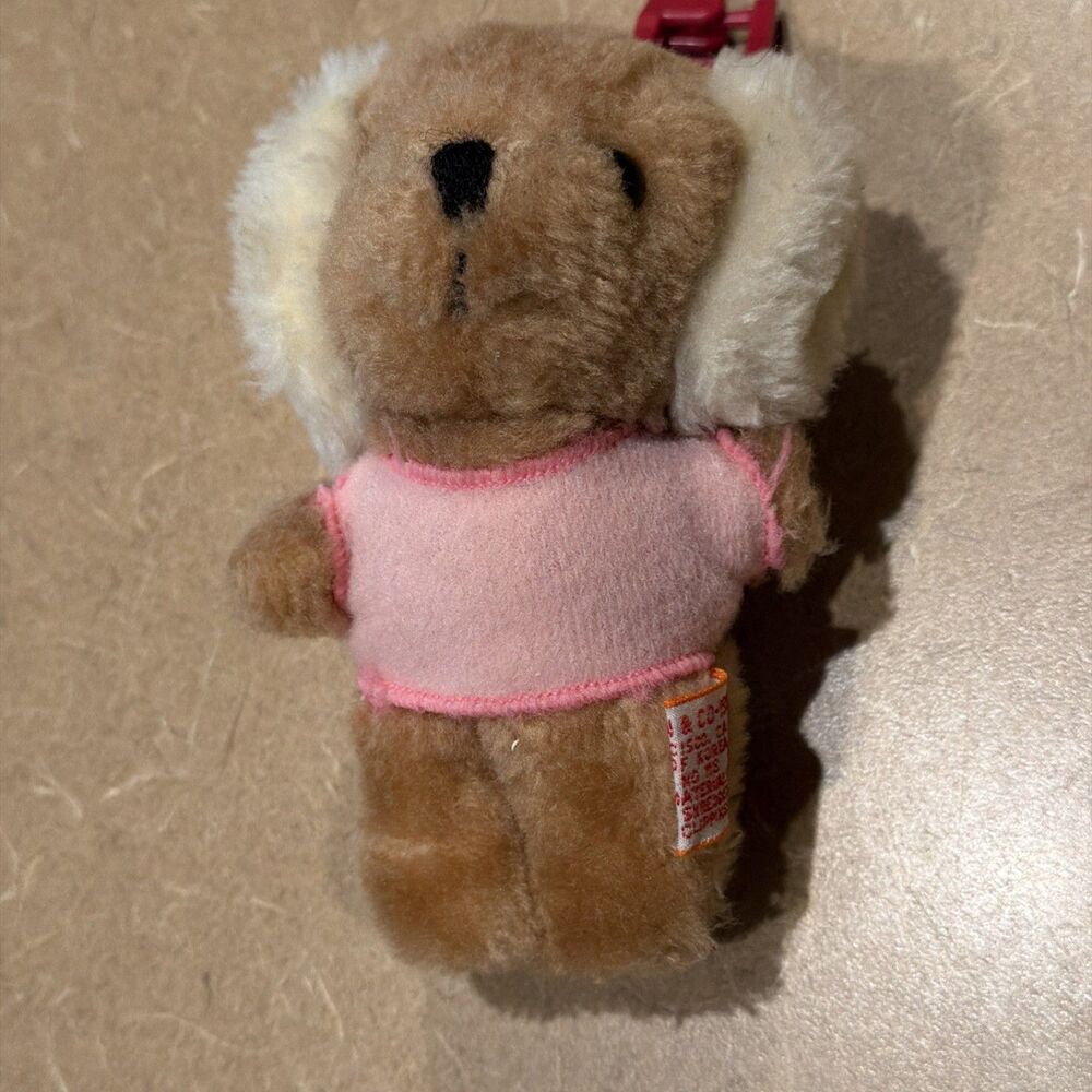 1977 Vintage R Dakin Baby Puppy Dog Plush Stuffed Animal Toy PINK Shirt RARE HTF